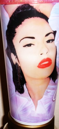 selena 25th anniversary large drinkware container & straw with glitter lid - pop latin