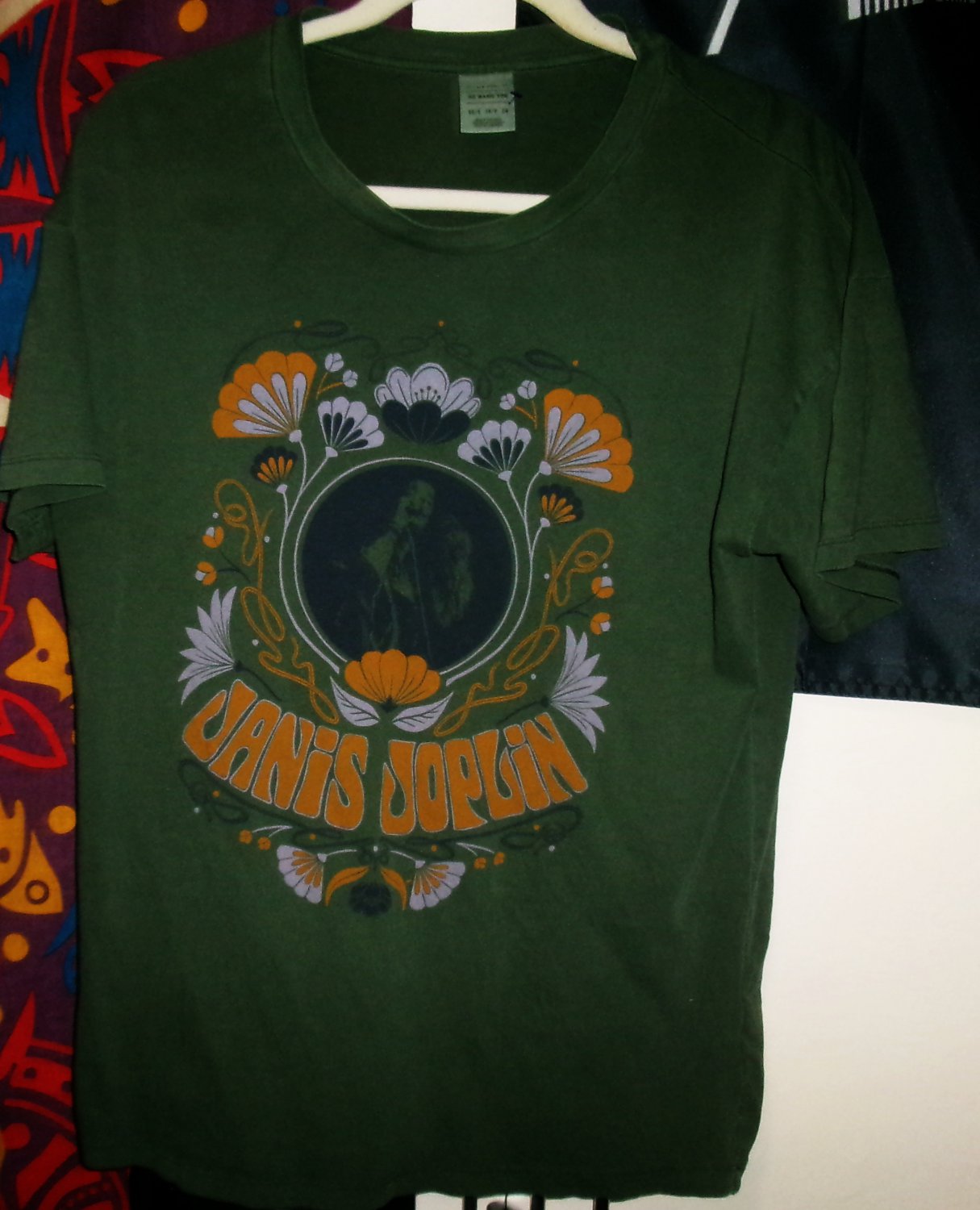 janis joplin live hippie flowers xs - s women tee - texas blues rock big brother