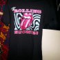rolling stones new official long pink sparkle L w beack/over pants tee - jagger keith