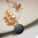 Monogram Pearl Sterling Silver Bridesmaid Bracelet - Initial Gift for Her