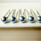 Swarovski Blue Hair Pin - Handmade Pearl U Pick - Gift Under 20 HS004