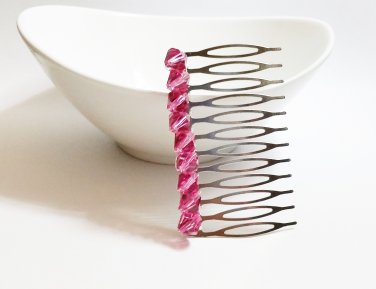 Swarovski Wedding Hair Comb - Pink Crystal Hair Fascinator HS038