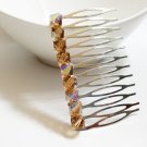 Gold Swarovski Bridal Hair Comb - Wedding Topaz Swarovski Crystal HS038