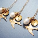 Monogram Gold Pearl Necklace - 14k Gold Filled Sensitive Skin - Bridesmaid Gift