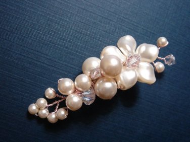 Swarovski Bridal Barrette - Wedding Flower Hair Clip HS039