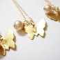 Gold Monogram Butterfly Necklace - Bridesmaid Initial 14k Gold Filled Necklace