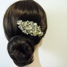 Statement Swarovski Bridal Hair Comb - Flower Pearl Large Wedding Accessory CB002