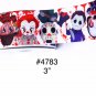 5 yd - 3" Halloween Scary Monsters w Blood Splatter From Horror Movie on White Grosgrain Ribbon