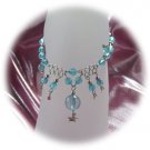  Light Blue Zircon Front Drop Anklet