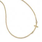 14k Small Sideways Curved Cross Necklace Style: SF2080-19