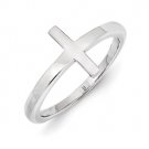 Sterling Silver Sideways Cross Ring Style: QR5883