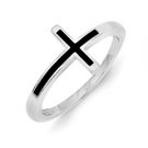 Sterling Silver Antiqued Sideways Cross Ring Style: QR5882-