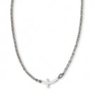 Stainless Steel Polished Sideways Cross 18in Necklace Style: SRN1202-18