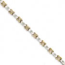 14k Two Tone Diamond X Bracelet Style: Y10763A