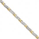 14K Two-Tone Gold 1Ctw Baguette Diamond Bracelet Style: X3216A