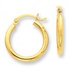 14k Polished 2.5mm Round Hoop Earrings Style: T931