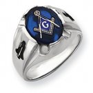 14k White Gold Men's Masonic Ring Style: Y4067M