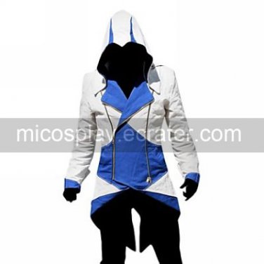 Assassin's Creed III Connor Blue And White Jacket Cosplay Costume