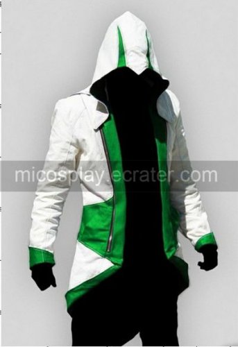 Assassin's Creed III Connor Greem And White Jacket Cosplay Costume