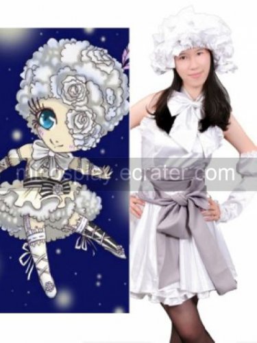 Black Butler Kuroshitsuji Circus Doll White Lovely Cosplay Costume
