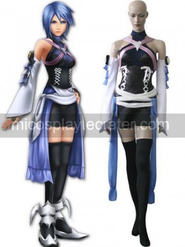 Kingdom Hearts Black And Blue Satin Spandex Leather Cosplay Costume