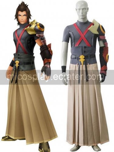 Kingdom Hearts Tara Gray And Coffee Uniform Cloth Leather Cosplay Costume