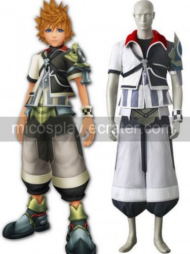 Kingdom Hearts Ventus Black And White Uniform Cloth Leather Cosplay Costume