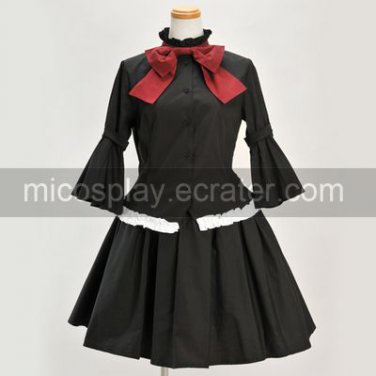 K-ON! Akiyama Mio Black Long Sleeves Shirt and Skirt Uniform Cloth Cosplay Costume