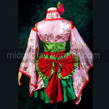 Macross Frontier Ranka Lee Deluxe VER. Cortes Kimono Cosplay Costume
