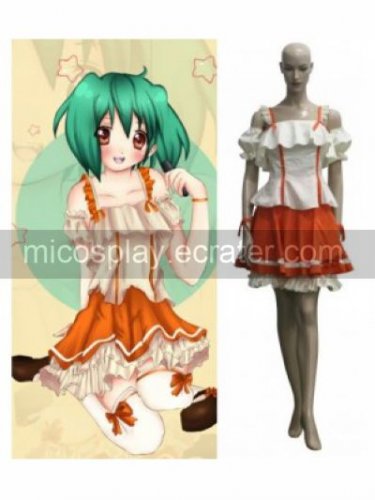 Macross Frontier Ranka Lee White and Orange Performe Cosplay Costume