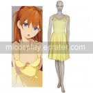 Neon Genesis Evangelion Asuka Yellow Dress Halloween Cosplay Costume