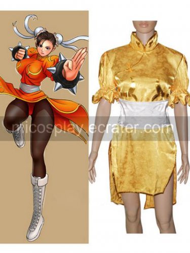 Street Fighter Chun-Li Yellow Cosplay Costume
