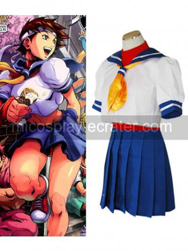 Street Fighter Sailor Suit Halloween Cosplay Costume