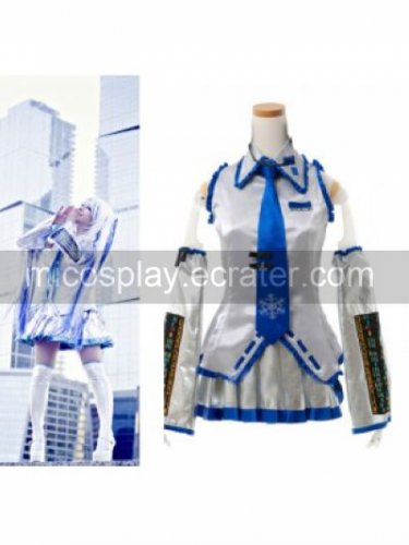 Hatsune Miku Snow Ice Sliver and Blue Cosplay Costume from VOCALOID