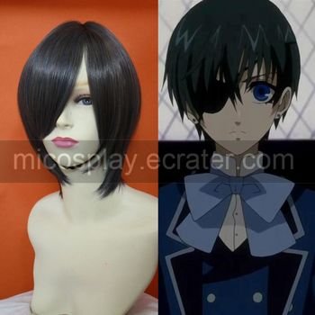 Black butler  Ciel Phantomhive black short wigs