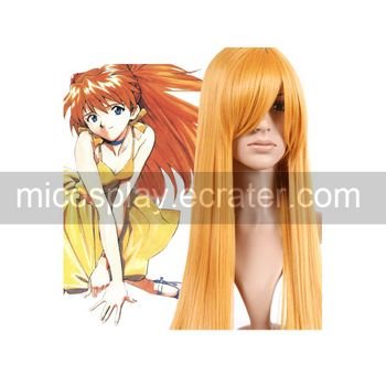Golden 80cm Neon Genesis Evangelion Hino Rei Anime Nylon Cosplay Wig