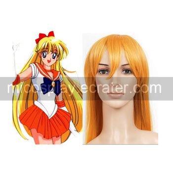 Golden 100cm Sailor Moon Minako Aino Nylon Cosplay Wig