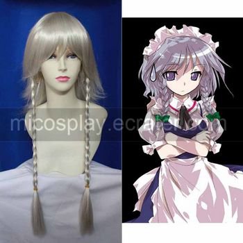 Cosplay wigs - Izayoi Sakuya 100cm wigs from the Embodiment of Scarlet Devil of Project