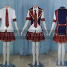 Dark blue and red School Uniform Cosplay girl Costume