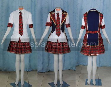 Dark blue and red School Uniform Cosplay girl Costume