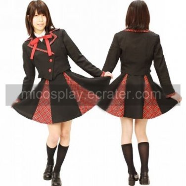 Black and red School Uniform Cosplay girl Costume