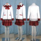 White and red School Uniform Cosplay girl Costume