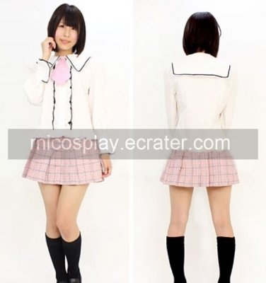 Pink School Uniform Cosplay girl Costume(05)