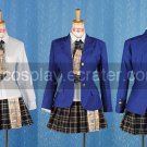 Blue and check skirt School Uniform Cosplay girl Costume