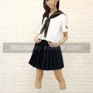 Short Sleeves dark blue School Uniform Cosplay Costume