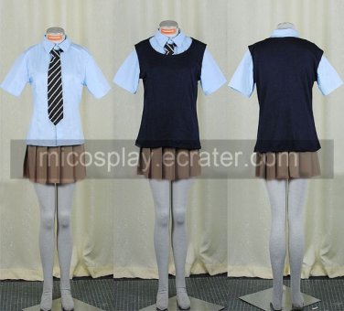 Short Sleeves light blue and black School Uniform Cosplay Costume