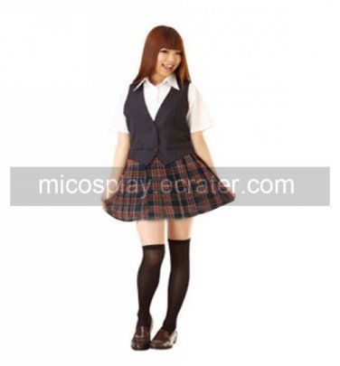 Short Sleeves black School Uniform Cosplay Costume
