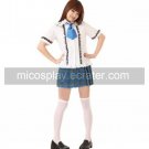 Short Sleeves blue School Uniform Cosplay Costume