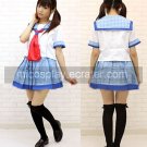 Short Sleeves light blue School Uniform Cosplay Costume (33)