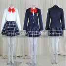 Long Sleeves blue School Uniform Cosplay Costume